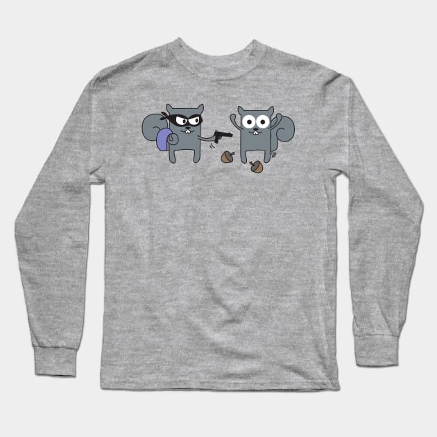 SQUIRREL MUGGING Long Sleeve T-Shirt by toddgoldmanart